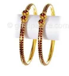 Gold Bangles with Enamel
