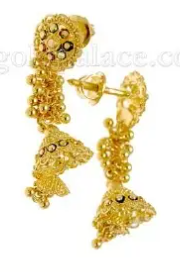 Gold Earrings with Enamel